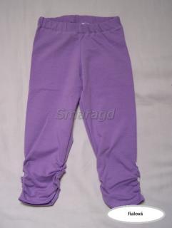 Legíny 3/4 gumička + knoflík fialové