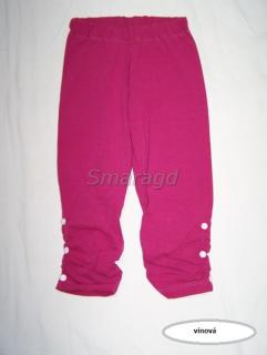Legíny 3/4 gumička + knoflík vínové