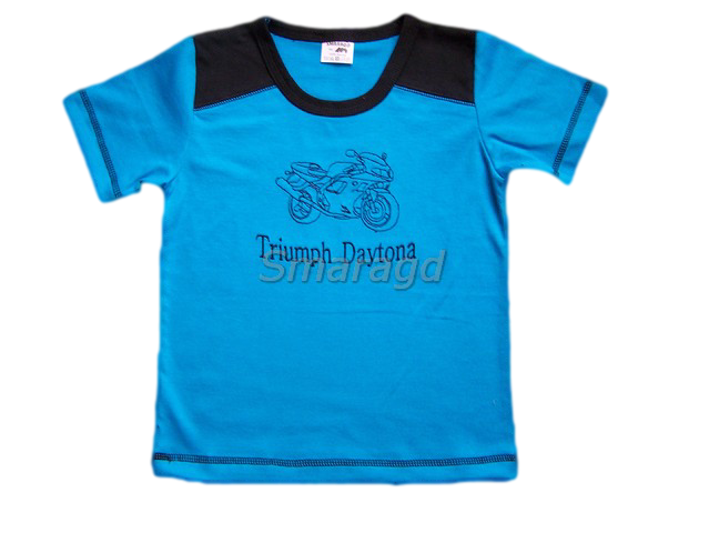 Tričko kr. rukáv Triumph Daytona tyrkys + černá
