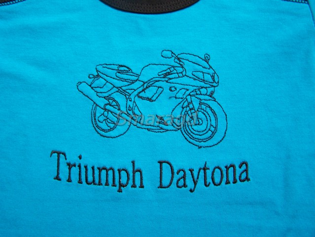 Tričko kr. rukáv Triumph Daytona tyrkys + černá