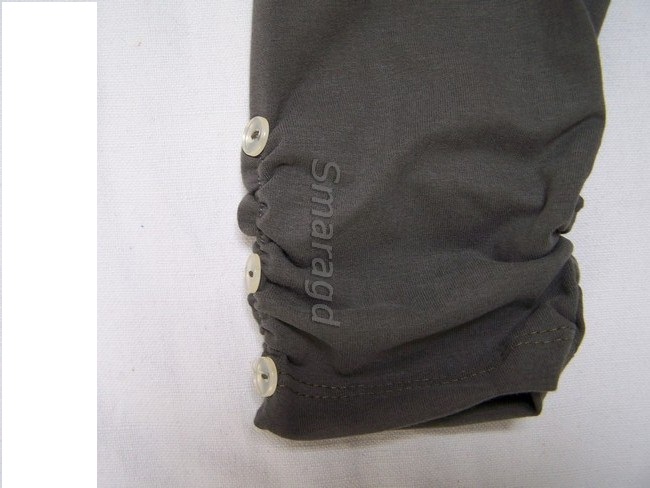 Legíny 3/4 gumička + knoflík khaki