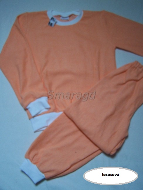 Dětské pyžamo elastické froté - losos