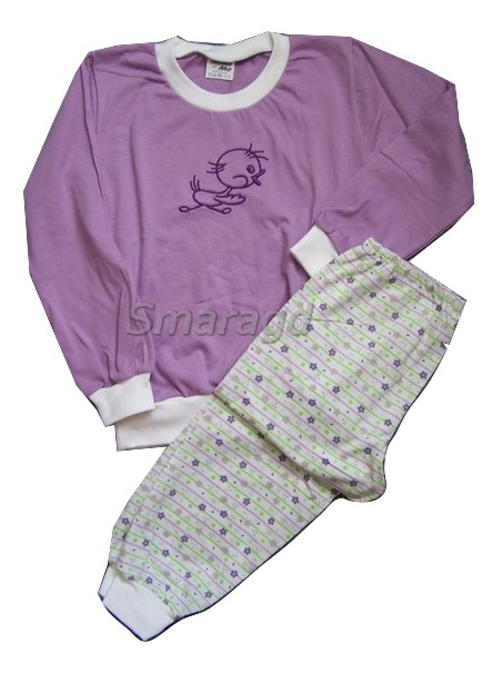 Dětské pyžamo fialové s vyšitou kačenkou