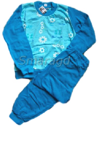 Dětské pyžamo tyrkysové kytičky