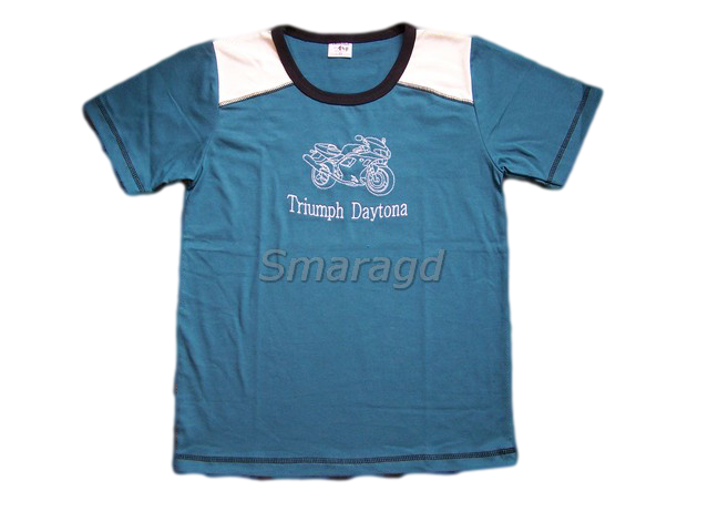 Tričko kr. rukáv Triumph Daytona tm.zelená + vanilka