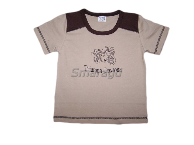 Tričko kr. rukáv Triumph Daytona béžová + hnědá