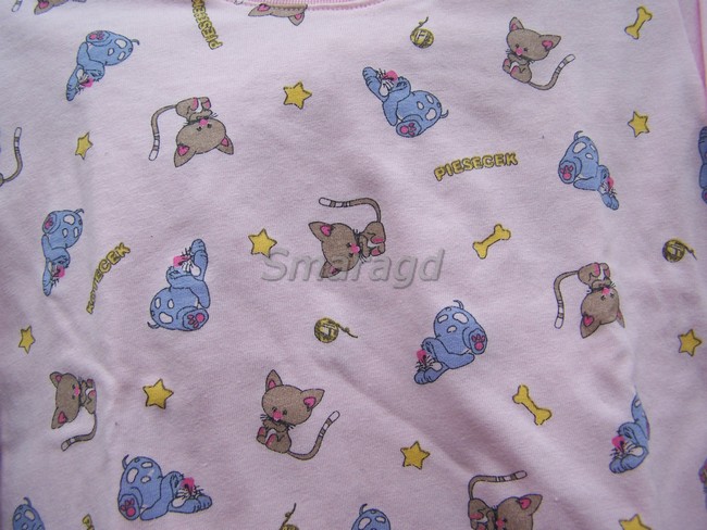 Dětské pyžamo světle růžové pes a kočička