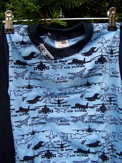 Dětské pyžamo tmavě modré LETADLA