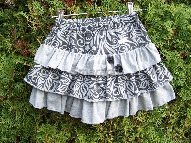 Sukénka šedé květy 3x kanýrek POZOR SLEVA