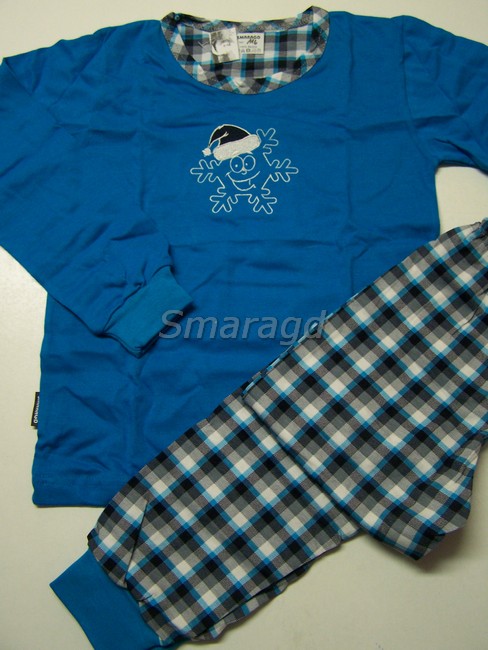 Dětské pyžamo VLOČKA tyrkysová kostka