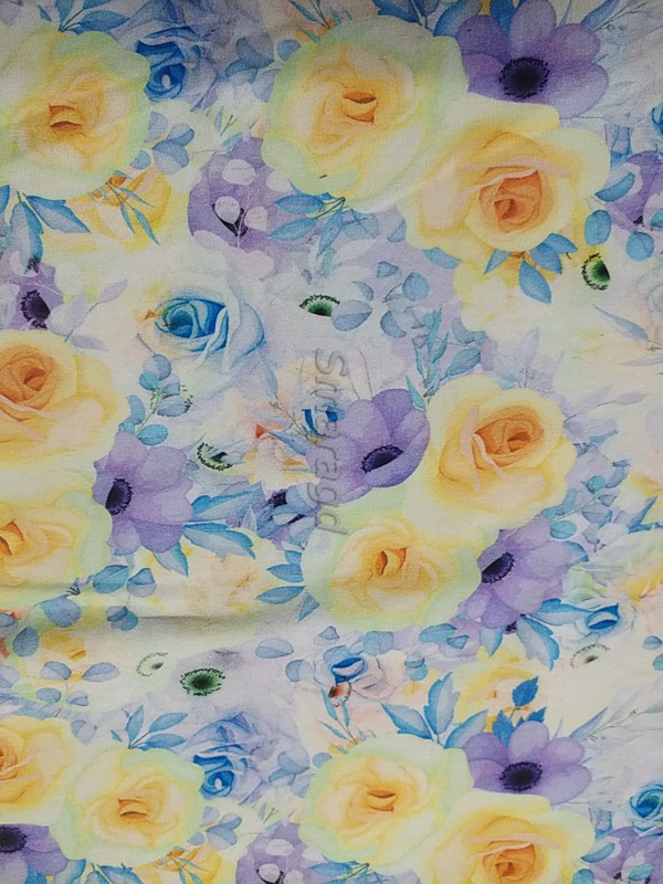 Noční košile dlouhý rukáv Fialové kytičky