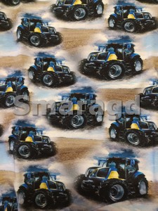 Dětské pyžamko Traktor modrožlutý v kombinaci se šedou