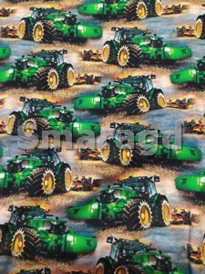 Dětské pyžamko Traktor zelený v obilí v kombinaci s béžovou