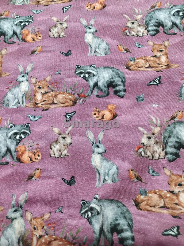 Dětské pyžamko Lesní zvířátka s fialkovoui